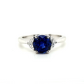 Intense Blue Round Sri Lankan Sapphire cts 1. 82 Engagement Ring
