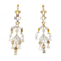 57.64 Carat Fancy Coloured Diamonds and White Diamond Chandelier Gold Earrings