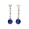 GRS Certified 10.56 cts Sri Lanka Natural Sapphire Diamond Earrings
