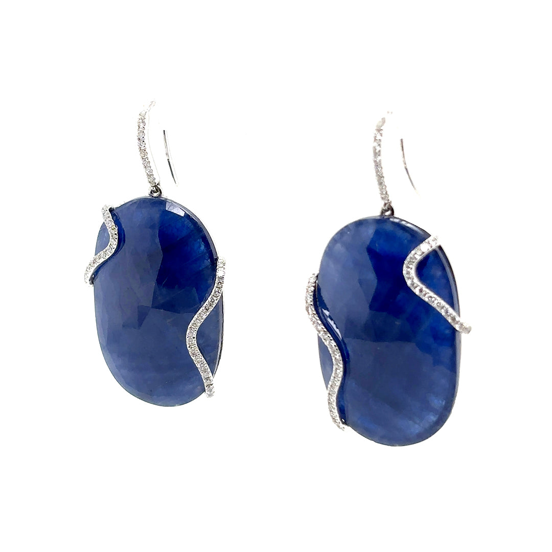 No Heat Burma Sapphire Drop Earrings