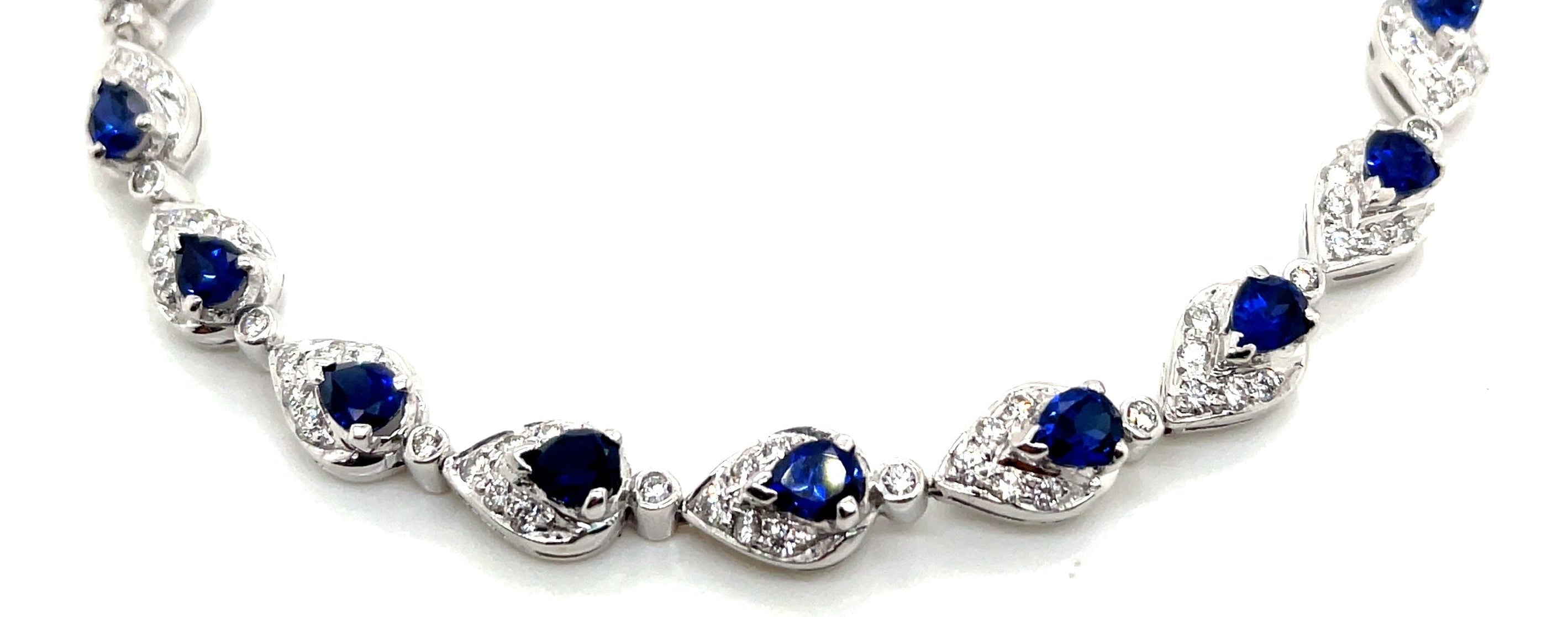 Sapphire Pear Diamond Bracelet