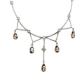 Fancy Brown Diamond Briolette and White Diamond Necklace 18k Gold