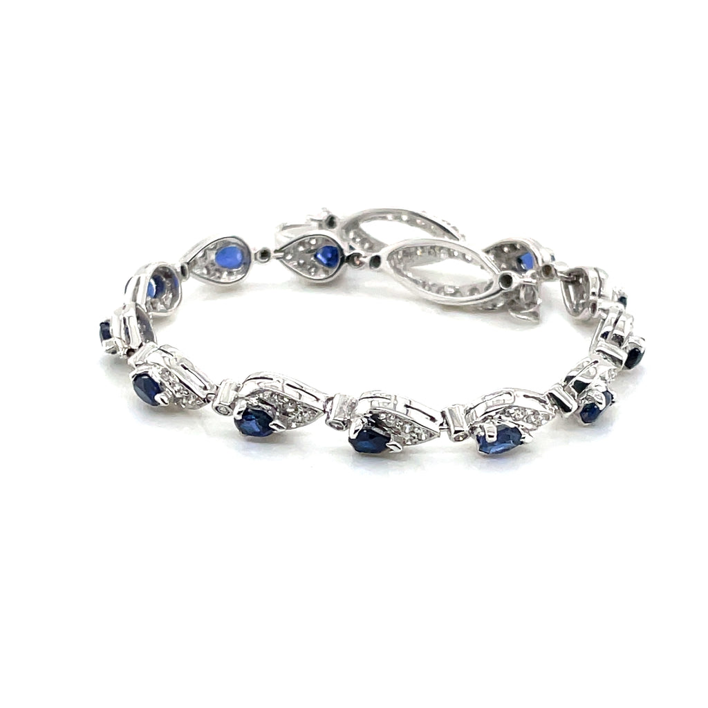 Sapphire Pear Diamond Bracelet