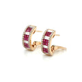 Half Moon Ruby Earrings - BV 12