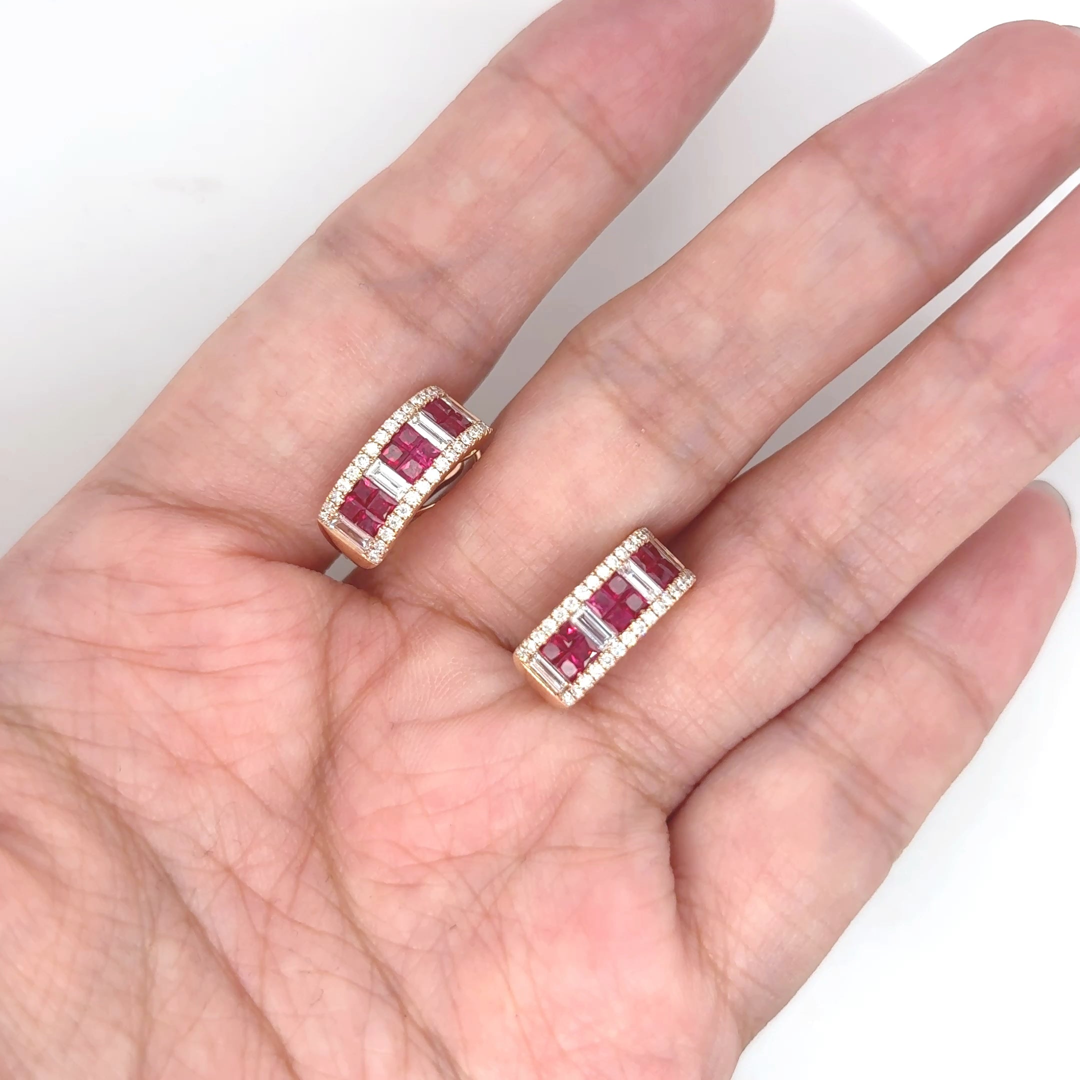Half Moon Ruby Earrings - BV 12