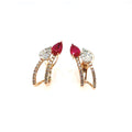 Two Stones Ruby Earrings - BV 14