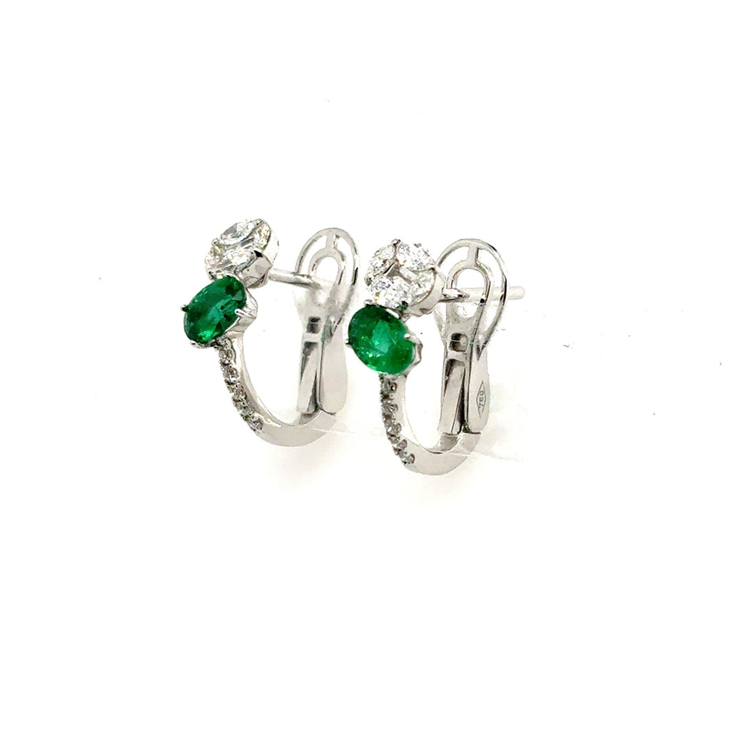Two Stones Emerald Earrings - BV 16