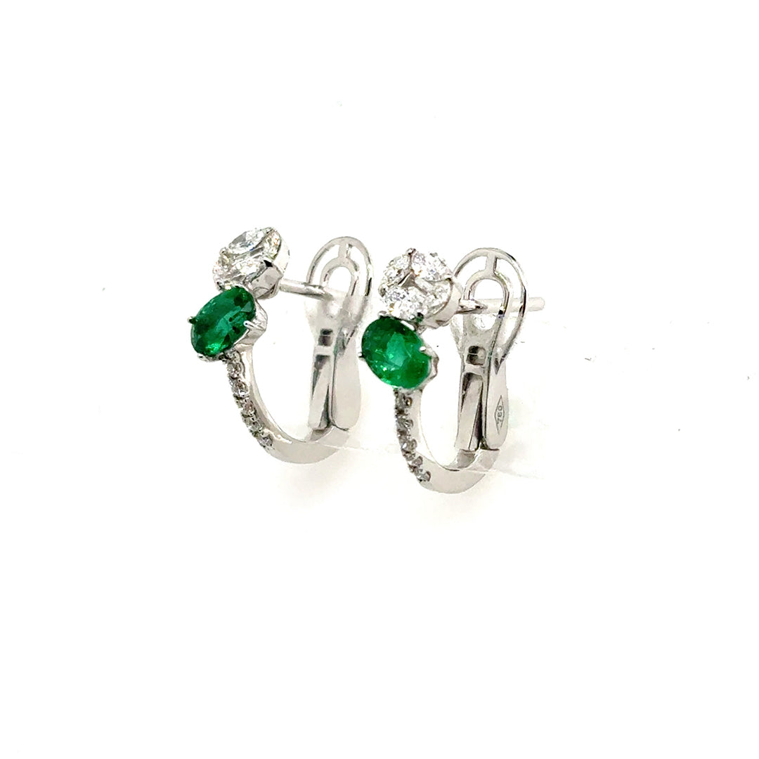 Two Stones Emerald Earrings - BV 16