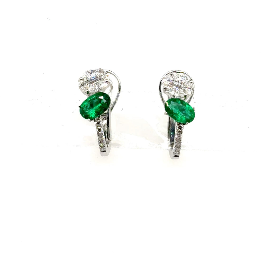 Two Stones Emerald Earrings - BV 16