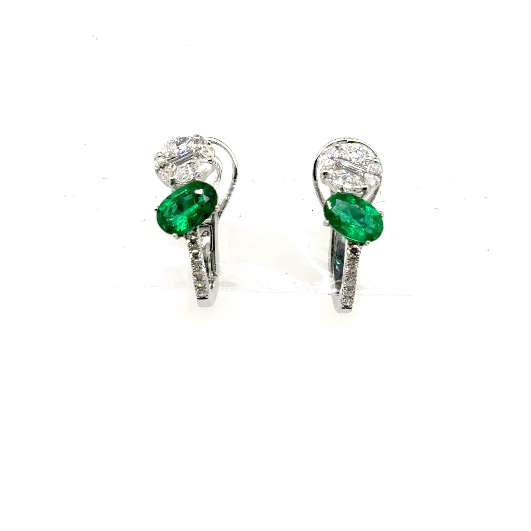 Two Stones Emerald Earrings - BV 16
