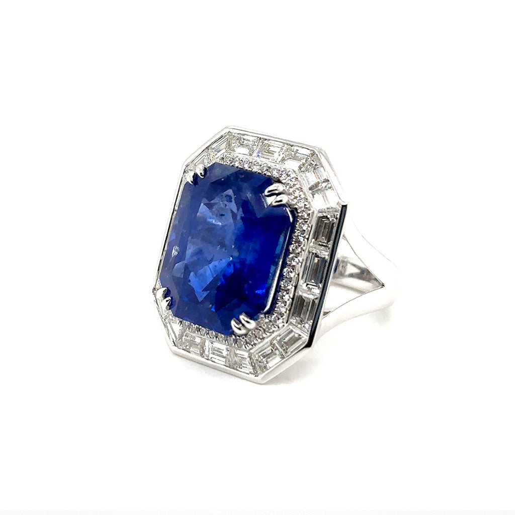 GRS Certified Sri Lanka 22.43 cts Natural Sapphire Ring