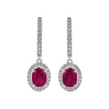 GRS Certified No Heat Burma 3.59 cts Pinkish Red Ruby Earrings