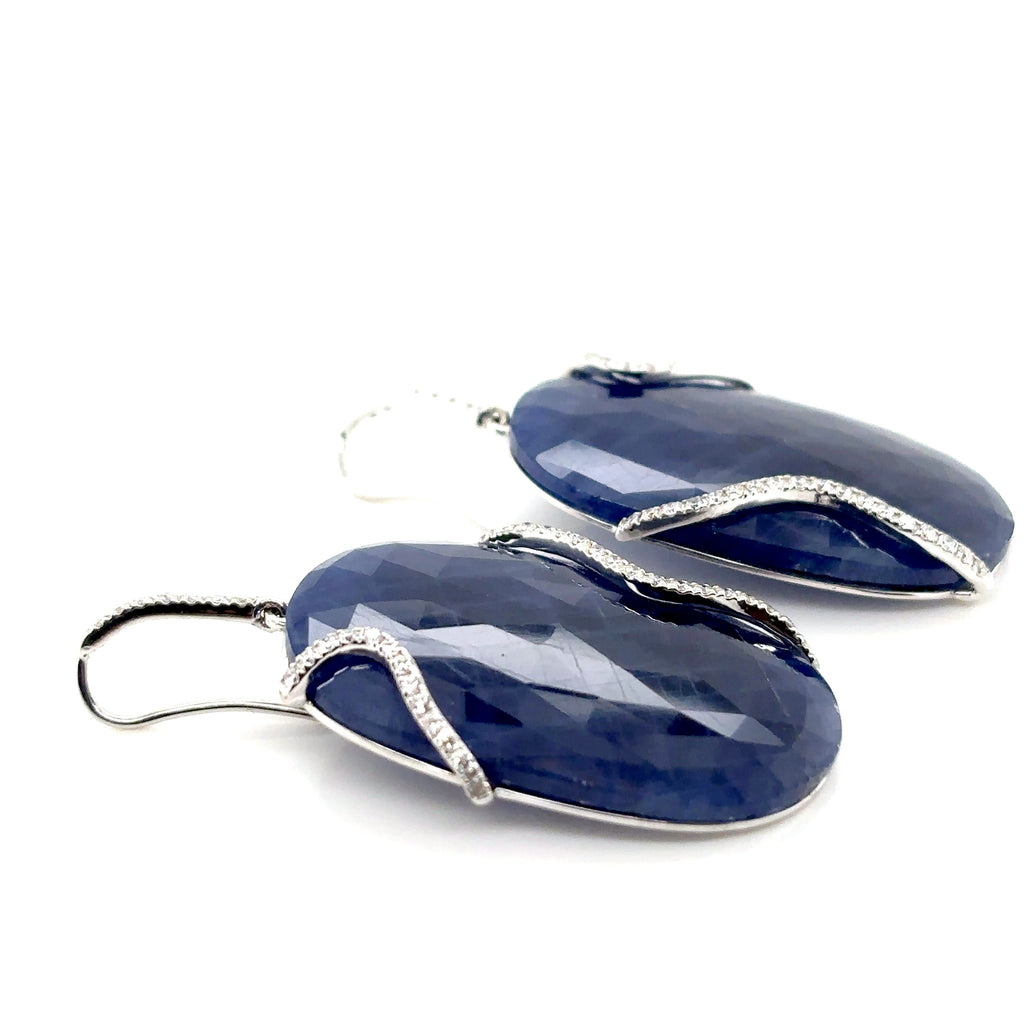 No Heat Burma Sapphire Drop Earrings
