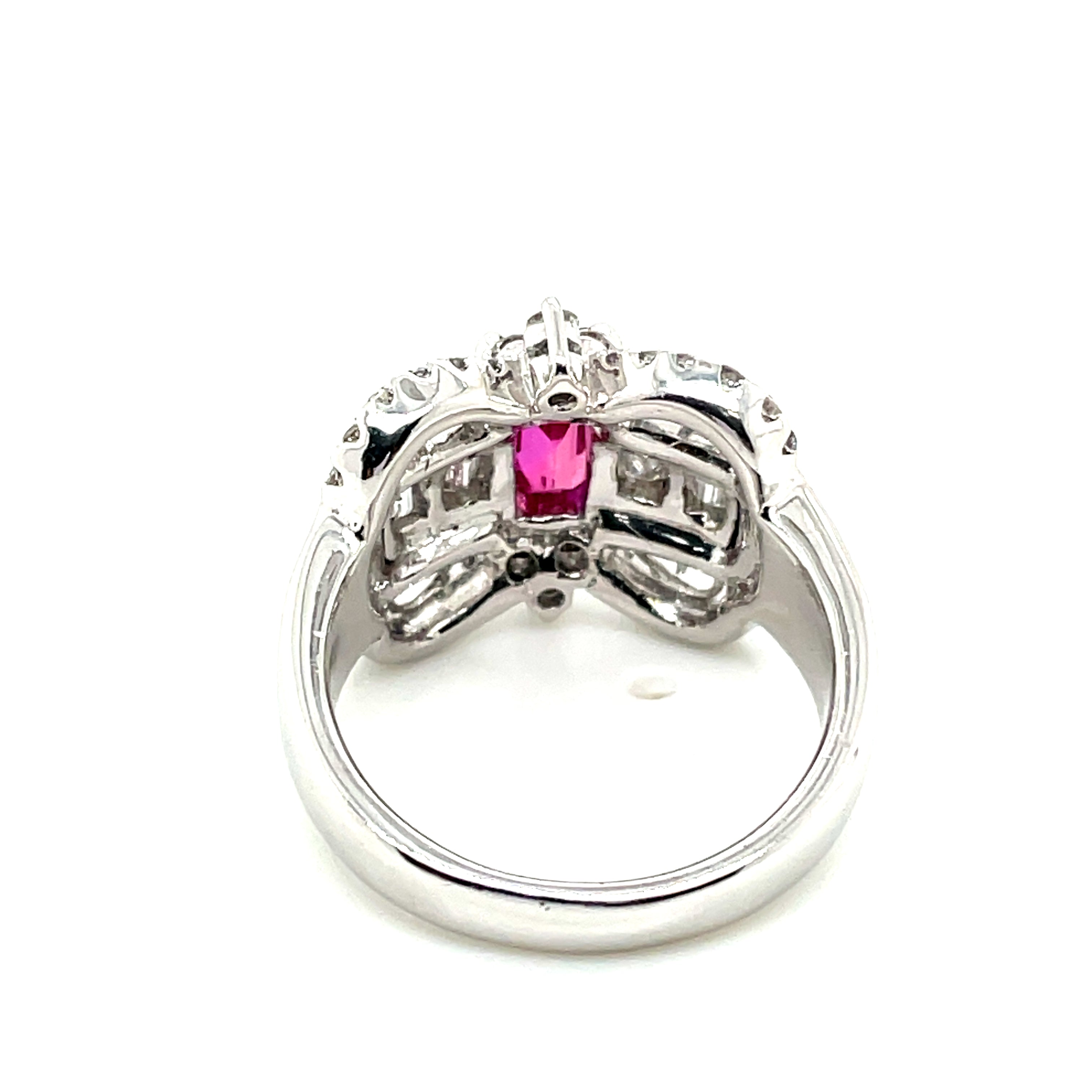 Natural No Heat Pink Sapphire Ring with Diamonds, Engagement Ring