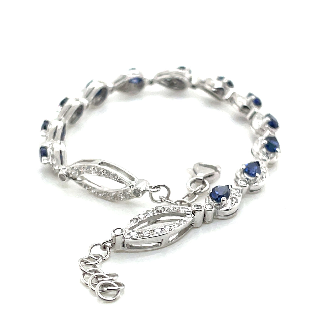 Sapphire Pear Diamond Bracelet
