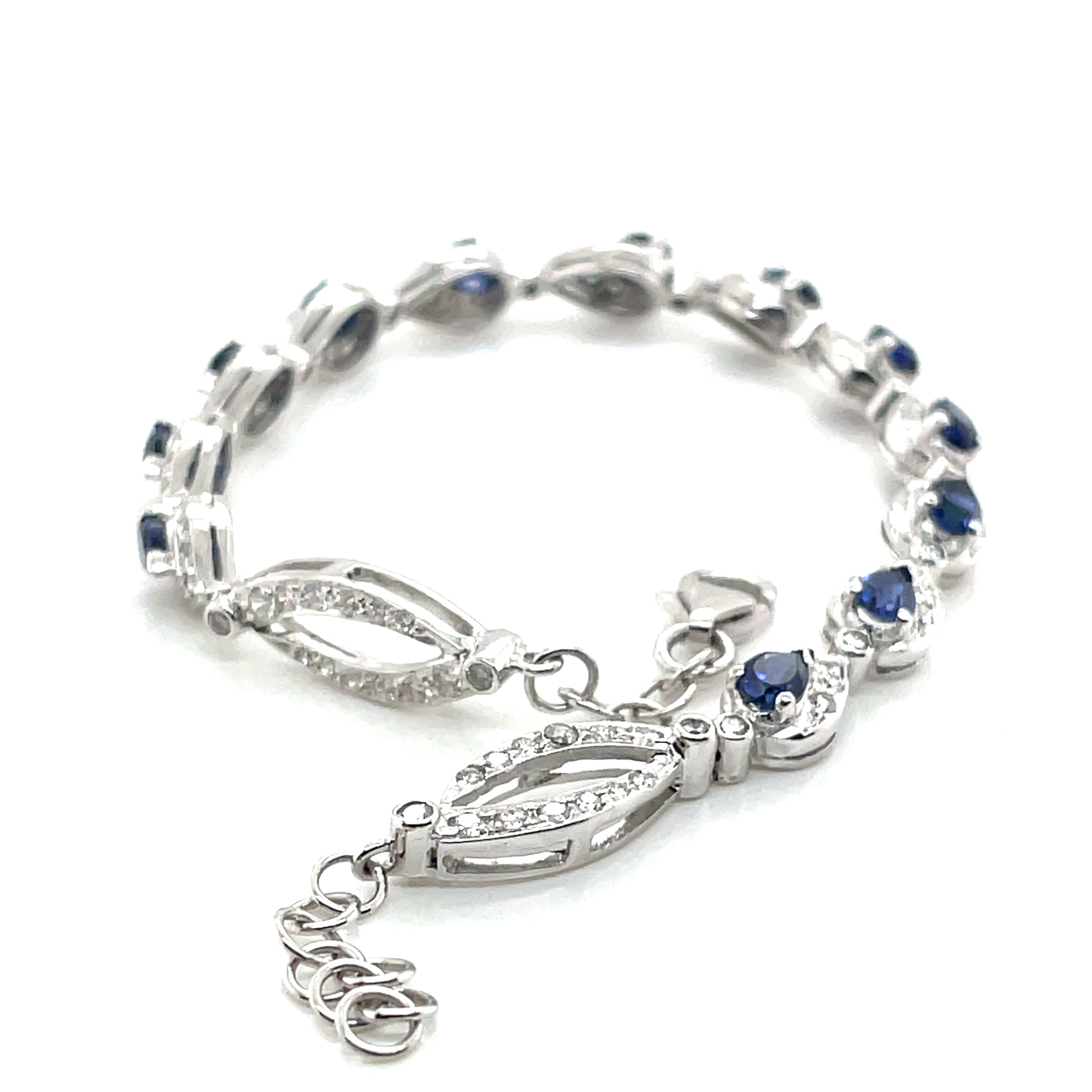 Sapphire Pear Diamond Bracelet