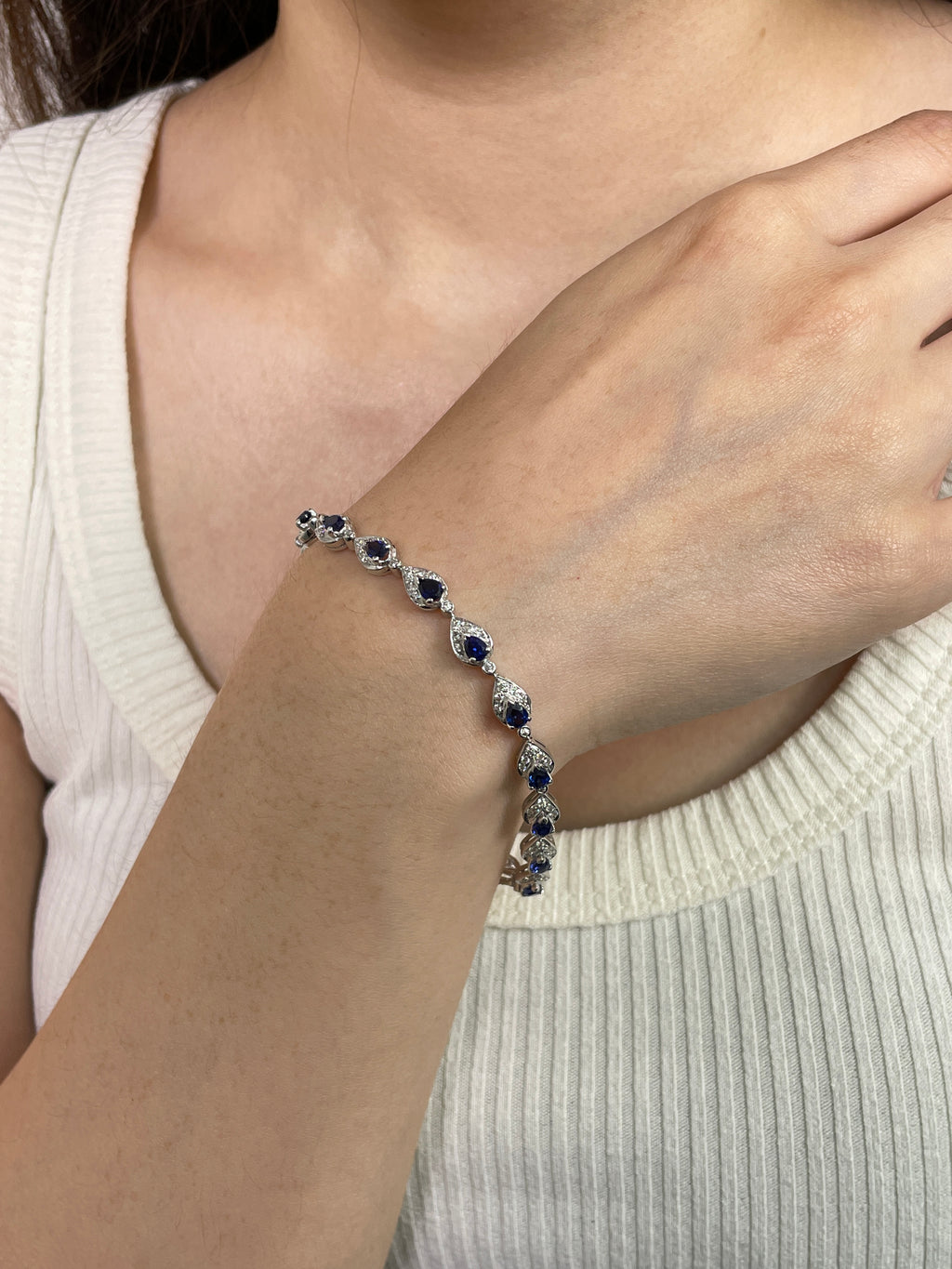 Sapphire Pear Diamond Bracelet