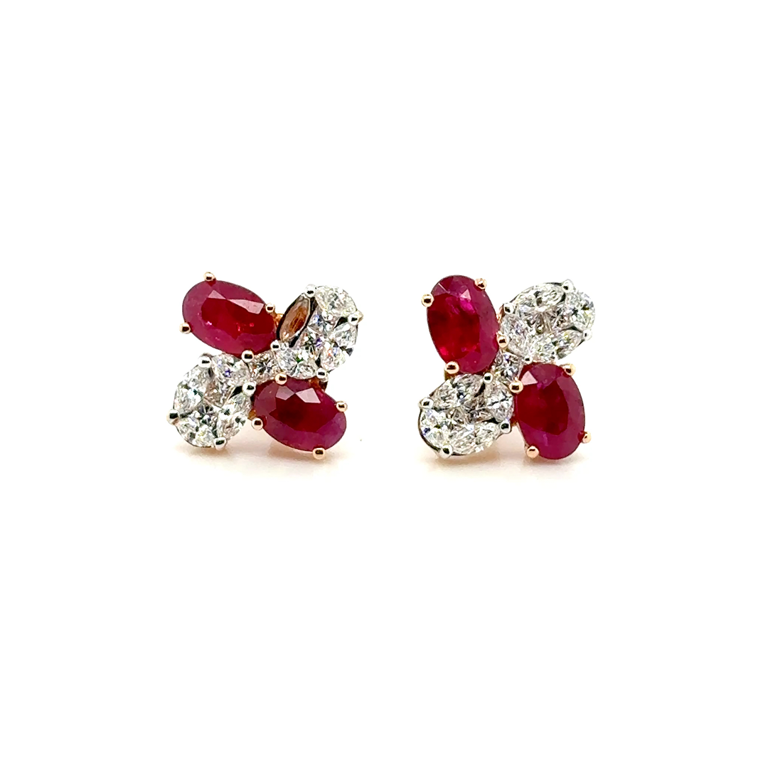 Ruby Clover Earrings - BV 18
