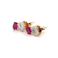 Two Stones Ruby Diamond Earrings - BV 17
