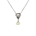Rose Cut Pear Diamond and Triangular Shape Diamond Drop Necklace with 18k White Gold Chain