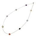 8 Stone Multicolor Necklace in 18 K Gold