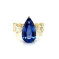 10.30 Carat GRS Certified Blue Sapphire and Heart Shaped Diamond Engagement Ring