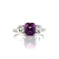 GIA Cert No Heat Purplish Pink Sapphire Cts 2.26 Heart Diamond Engagement Ring